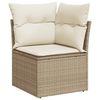 vidaXL Garden Sofa Set Beige, cream white PE rattan, powder-coated steel