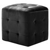 vidaXL Pouffe Black Velvet fabric, wood Small Durable Cube Ottoman