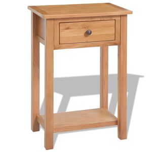 vidaXL Console Table Brown Solid oak Compact Storage Console Table