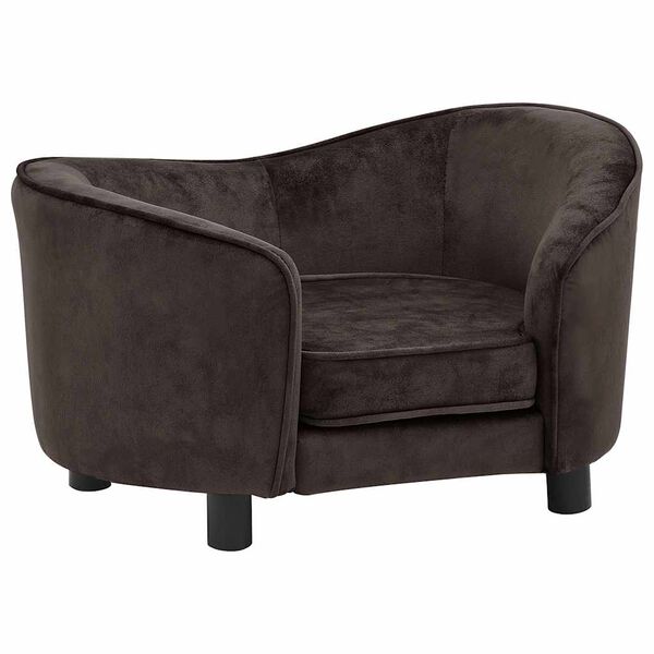 vidaXL Dog Sofa Brown Plush 27.2 x 19.3 x 15.7 in Removable Covers