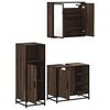 vidaXL Bathroom Furniture Set Brown oak Engineered wood, metal, glass