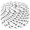 vidaXL Braided Boat Rope White 0.24 "x328.1 ' Polyester