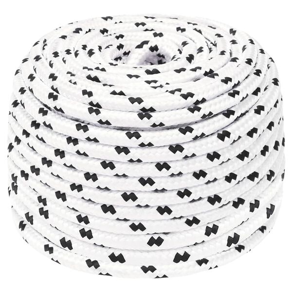 vidaXL Braided Boat Rope White 0.24 "x328.1 ' Polyester