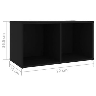 vidaXL 3 Piece TV Stand Set Black Engineered Wood