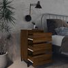 vidaXL Bed Cabinet Set of 2 Brown oak Engineered wood, metal Medium