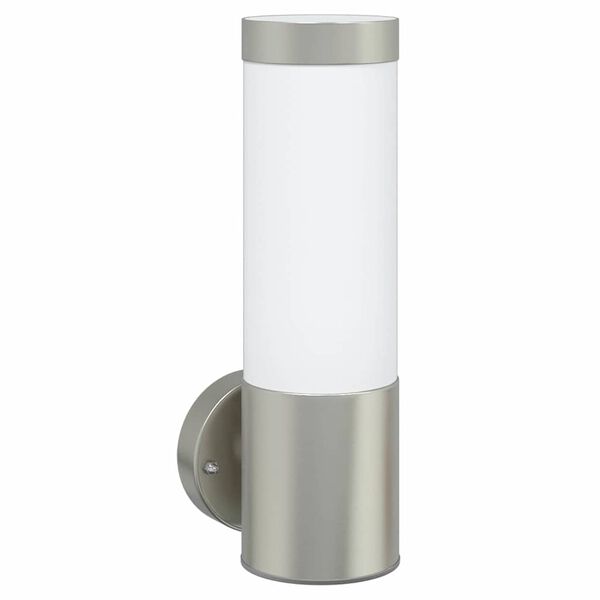 vidaXL Outdoor Wall Light Silver 12 x 7.5 x 27 cm Stainless steel