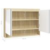vidaXL Mirror Cabinet White and oak MDF with melamine surface, glass