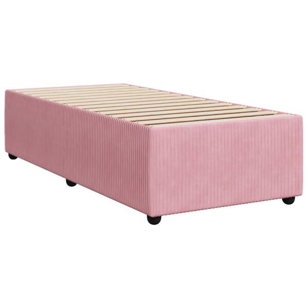 vidaXL Bed Frame Pink Velvet (100% polyester), Plywood, Engineered wood