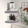 vidaXL Wall Corner Shelf Set of 2 Concrete Grey Honeycomb MDF, Metal