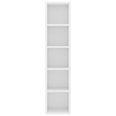 vidaXL CD Cabinet White 8.3"x6.3"x36.8" Engineered Wood