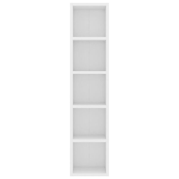 vidaXL CD Cabinet White 8.3"x6.3"x36.8" Engineered Wood