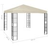 vidaXL Gazebo Cream, Black Polyester fabric, Steel 9.8 x 9.8 feet Gazebo