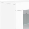 vidaXL Sideboard White Engineered wood, Tempered Glass Medium Sideboard