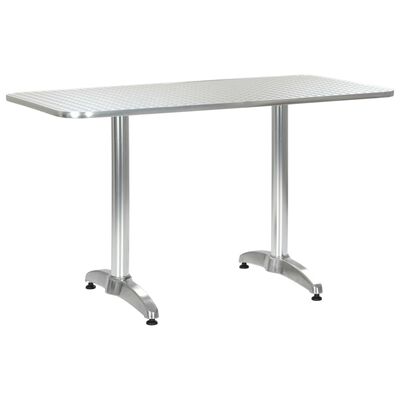 vidaXL Patio Table Silver 47.2"x23.6"x27.6" Aluminum
