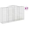 vidaXL Gabion Basket Set of 7 Silver Galvanized Iron