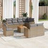 vidaXL Garden Sofa Set Beige Poly Rattan 9 Piece Set Modular