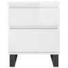 vidaXL Bedside Cabinet Set of 2 High gloss white Engineered wood, Metal
