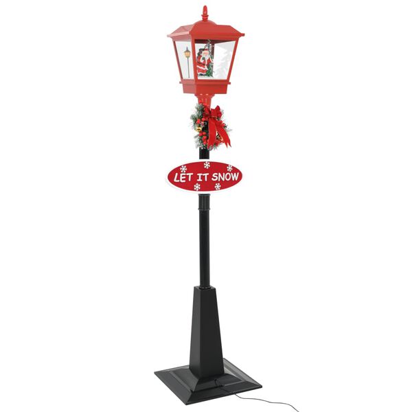vidaXL Christmas Street Lamp Black, Red ABS, PVC 70.9 in tall
