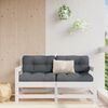 vidaXL Garden Corner Sofa White Solid pine wood, Plywood