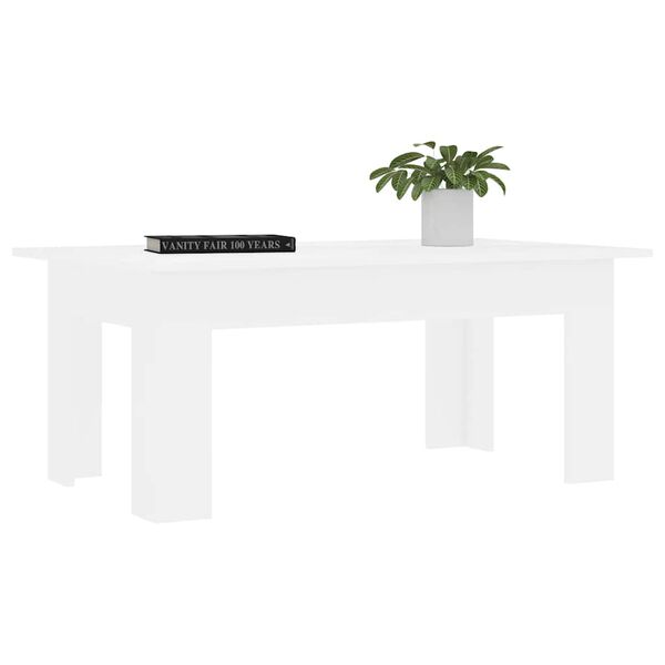 vidaXL Coffee Table White Engineered wood 39.4 x 23.6 x 16.5 in Sleek