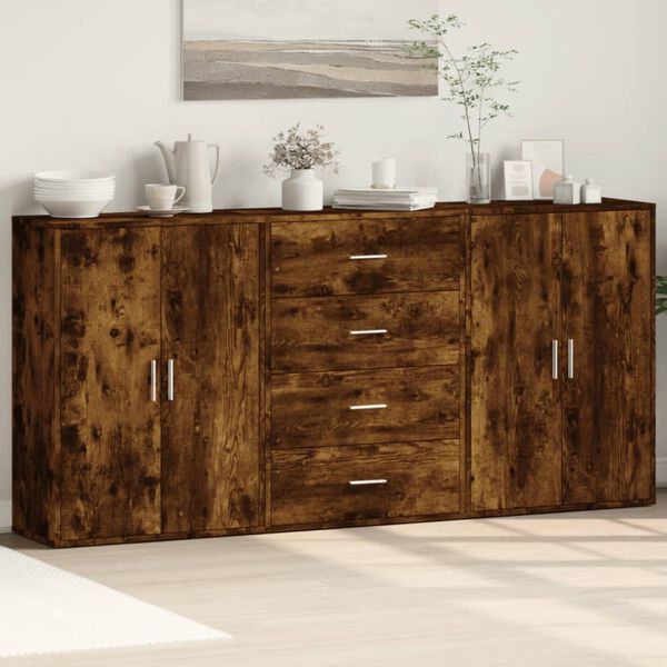 vidaXL Sideboard Smoked Oak Engineered Wood Sideboard Rectangular