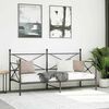 vidaXL Daybed With Trundle Black Steel Daybed With Trundle Rectangular
