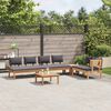 vidaXL Garden Bench Set with Cushion with Storage 5 pcs Brown and Grey
