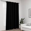 vidaXL Linen-Look Blackout Curtains with Hooks Black 114.2x96.5"
