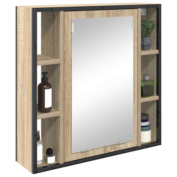 vidaXL Bathroom Mirror Cabinet Beige 60 x 16 x 60 cm Engineered wood