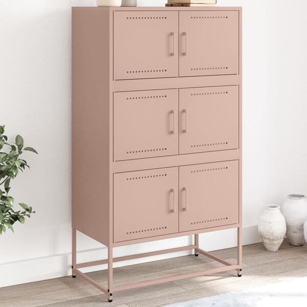 vidaXL Sideboard Pink Steel Medium Sideboard Rectangular Industrial