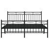 vidaXL Bed Frame Black Powder-Coated Steel 63 x 79 in Bed Frame