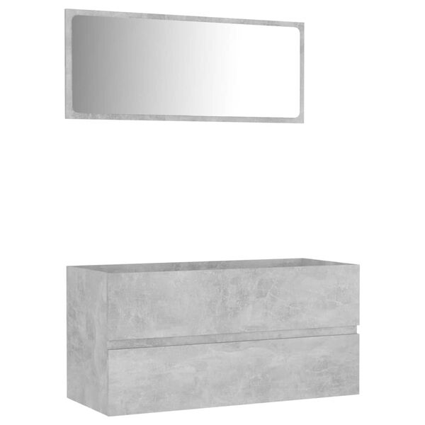 vidaXL Bathroom Furniture Set Concrete Grey Engineered Wood