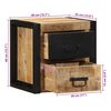 vidaXL Bedside Cabinet Set of 2 Natural Mango Wood Solid Rough Mango Wood
