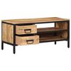 vidaXL TV Cabinet Natural Solid mango wood with a natural finish, iron