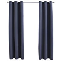 vidaXL Blackout Curtains with Rings 2 pcs Anthracite 37"x63" Fabric