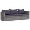 vidaXL Garden Sofa Set Set of 3 Grey Poly Rattan 3 piece set