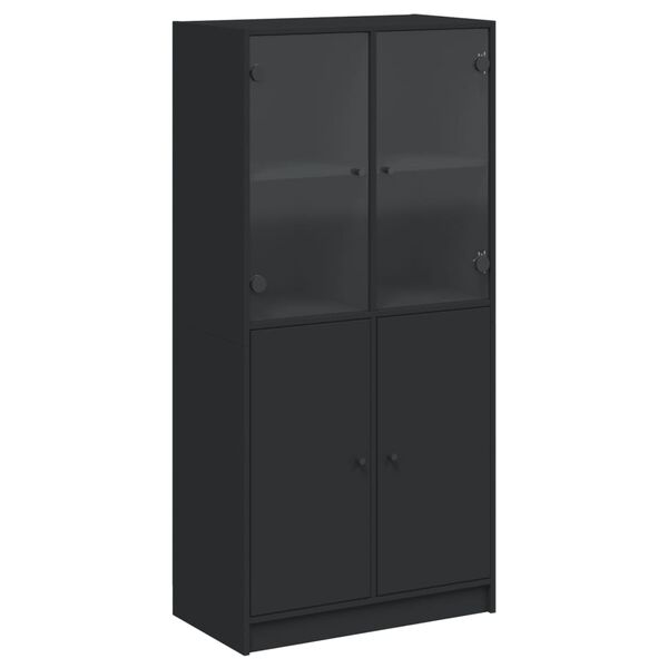 vidaXL Highboard Black Engineered wood Tall Highboard Rectangular