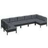 vidaXL Garden Lounge Set Black Solid pine wood Medium Modular