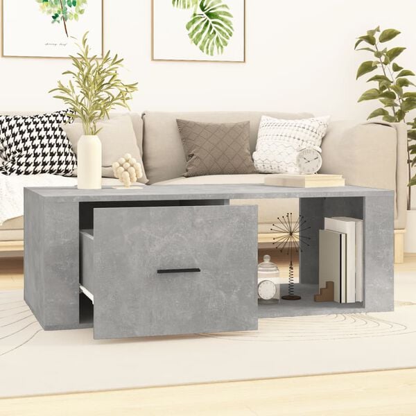 vidaXL Coffee Table Concrete grey Engineered wood Medium Coffee Table