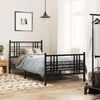 vidaXL Bed Frame Metal Bed Frame Rectangular Traditional Black Bed Frame
