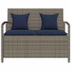 vidaXL Patio Storage Bench Gray PE Rattan, Powder-coated steel Medium
