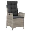 vidaXL Reclining Garden Chair Set of 2 Light grey PE rattan Regular