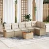 vidaXL Garden Sofa Set 7 pcs Beige Poly rattan