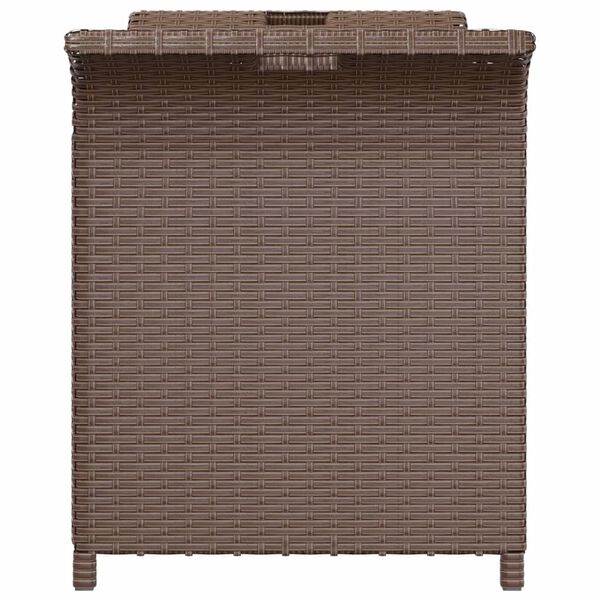 vidaXL Garden Bench Brown Poly Rattan, Powder-Coated Steel Medium