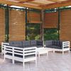 vidaXL Garden Lounge Set White and Anthracite