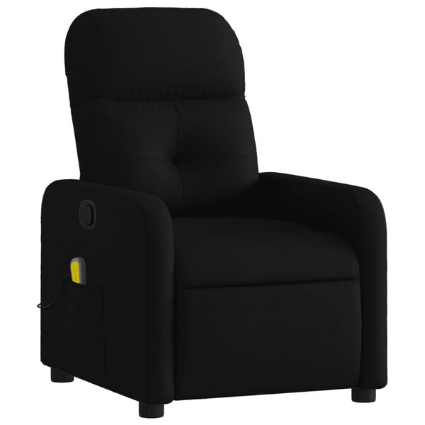 vidaXL Massage Recliner Chair Black Polyester, Metal, Plywood Medium