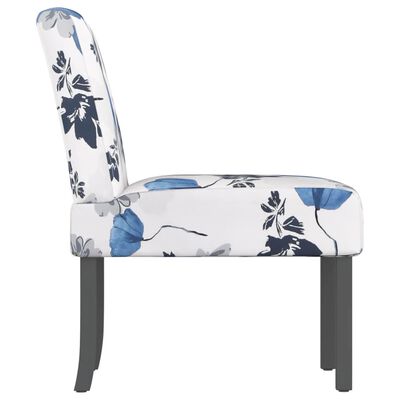 vidaXL Slipper Chair Blue Flower Fabric