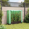 vidaXL Raised Bed Brown, Green Polypropylene, Polyethylene, Iron