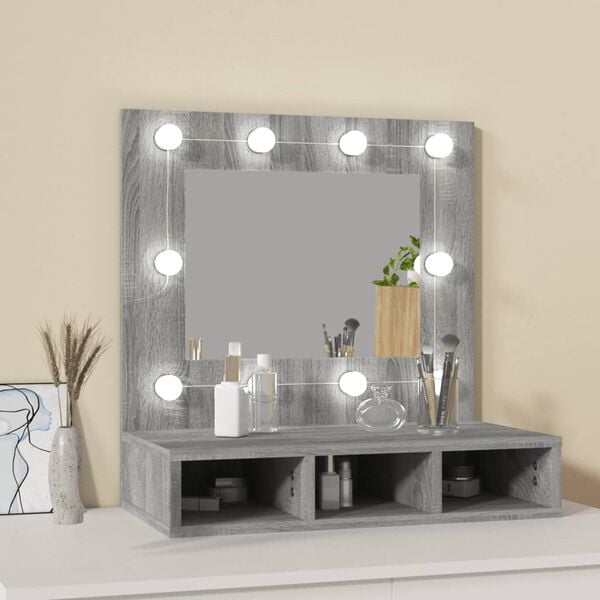vidaXL Mirror Cabinet Grey Sonoma Engineered wood 23.6x12.4x24.4 in
