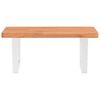 vidaXL Basin Shelf Beech wood with white brackets Steel and Solid Beech Wood